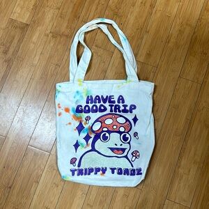 Trippy toad tote graphic print hippie bag
